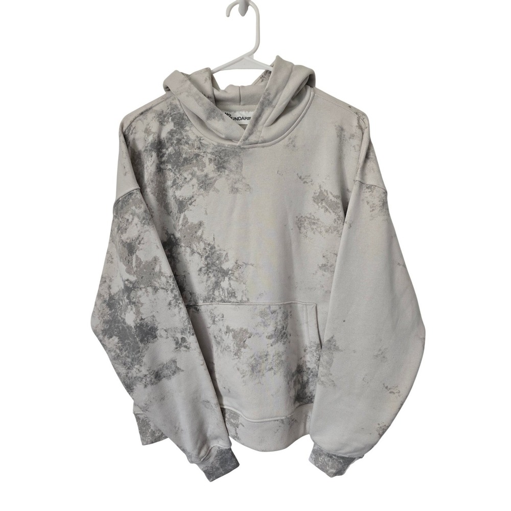 No Boundaries Grey White Tie Dye Pullover Hoodie Sweatshirt 3XL NWat